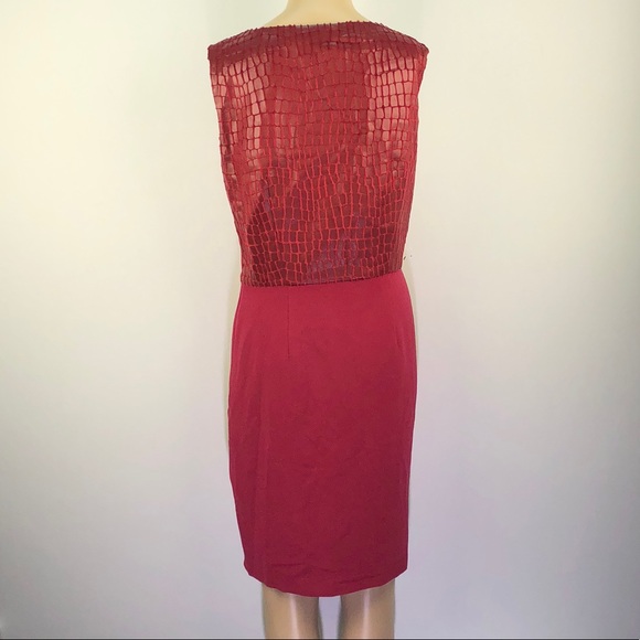 NEW burnt red sleeveless tulip dress - Picture 2 of 5